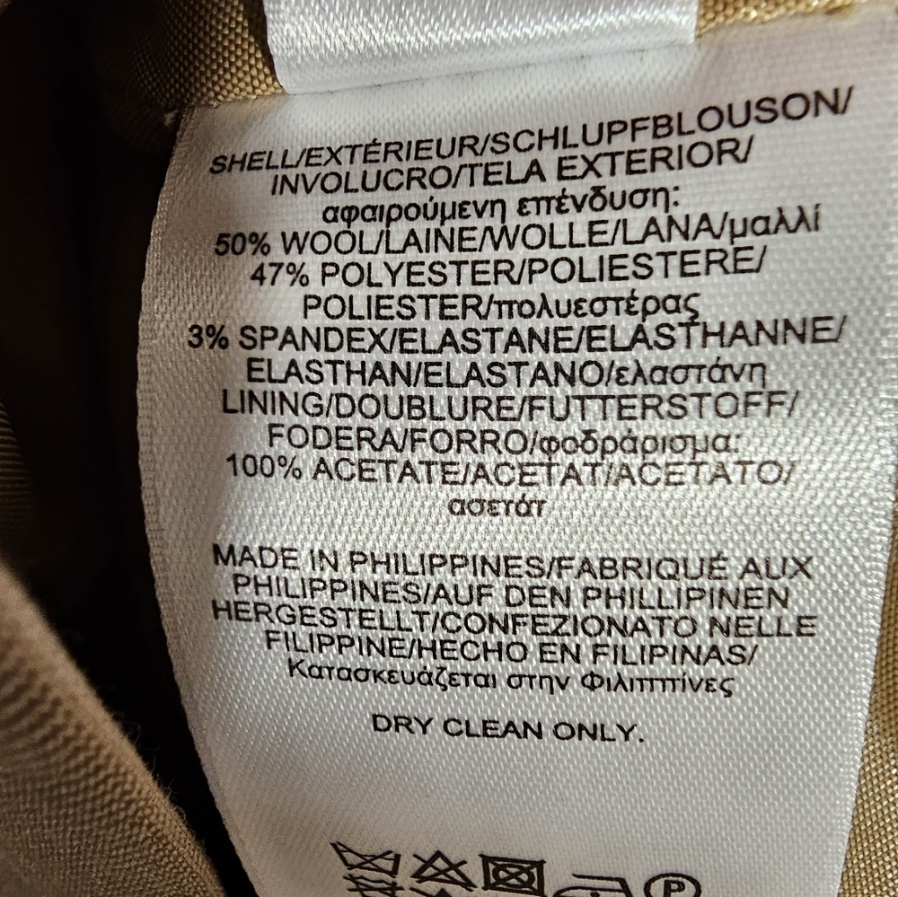 Brooks Brothers Solid Tan Wool Blend Ruffled Shea… - image 4